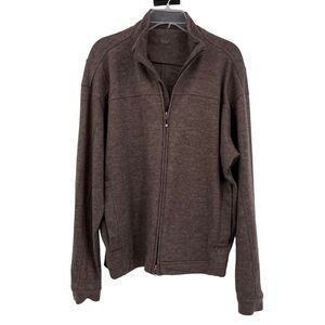 Nike Tiger Woods Collection 100% Wool Heavy Golf‎ Sweater Jacket Brown Med